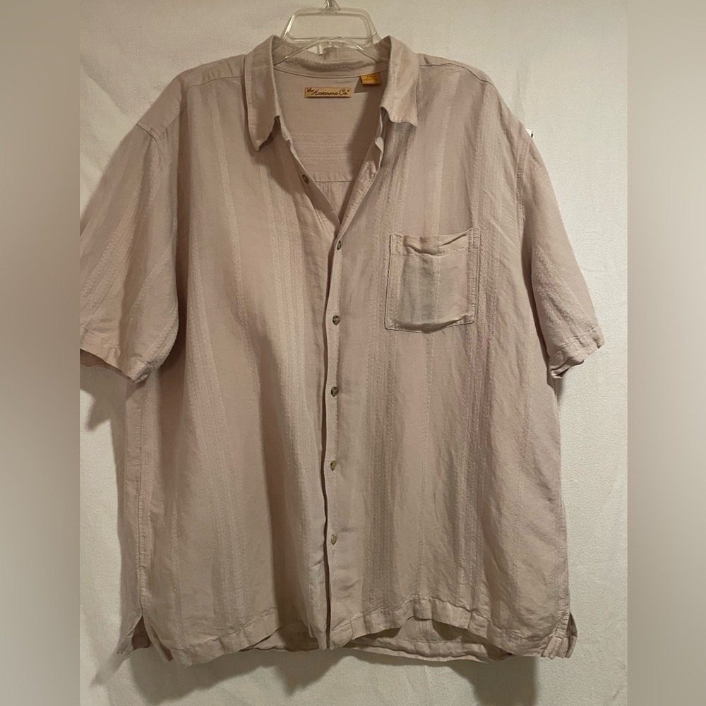 Short-Sleeve Button-Down Linen Rayon Shirt